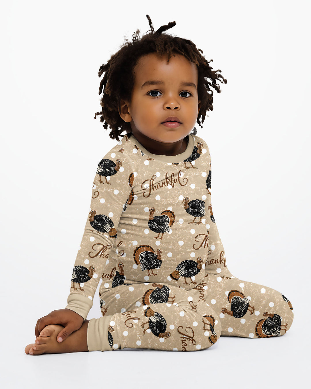Turkey Thankful Bamboo Two Piece Long Sleeve Pajama Set