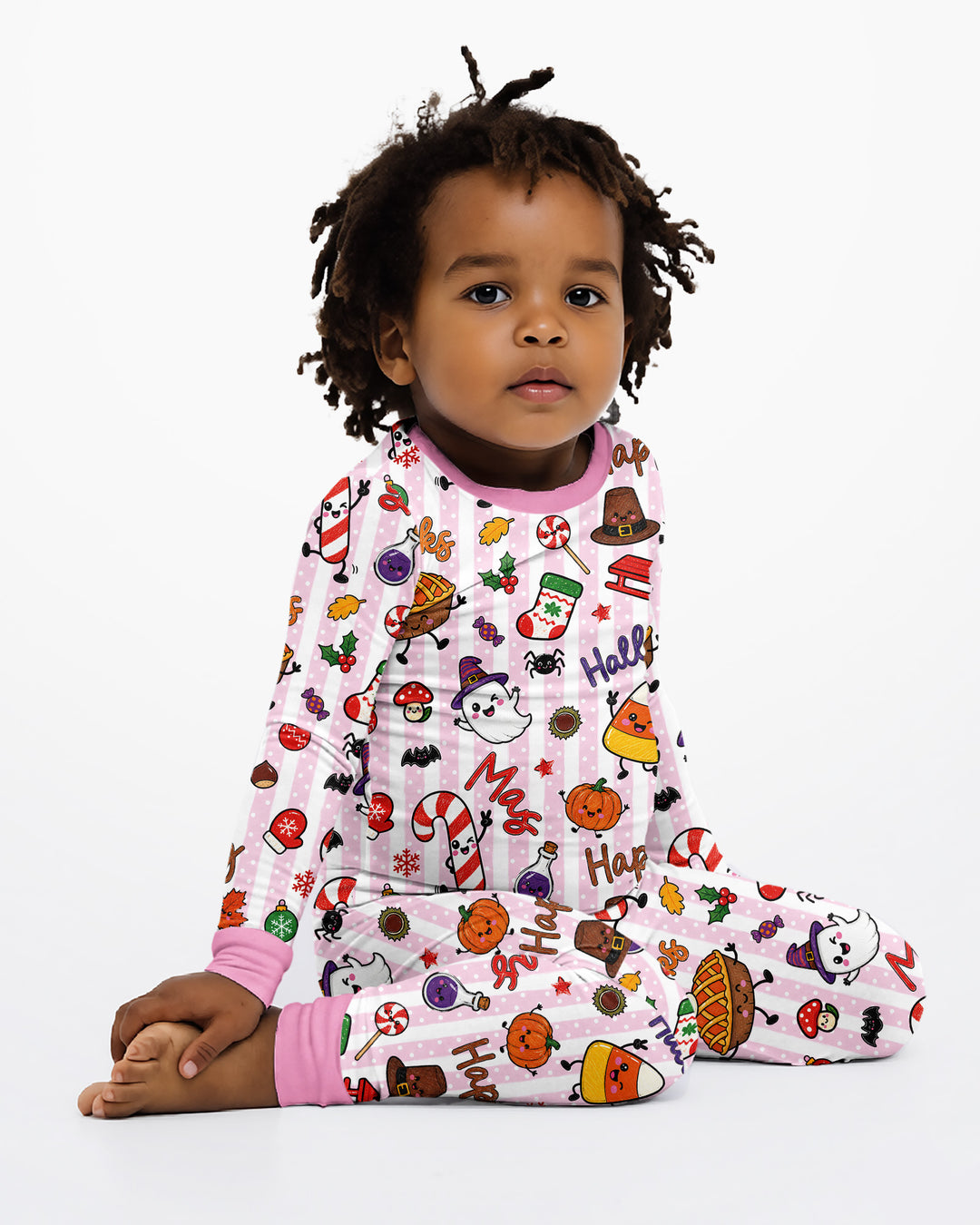 Happy Hallothanksmas Bamboo Two Piece Long Sleeve Pajama Set
