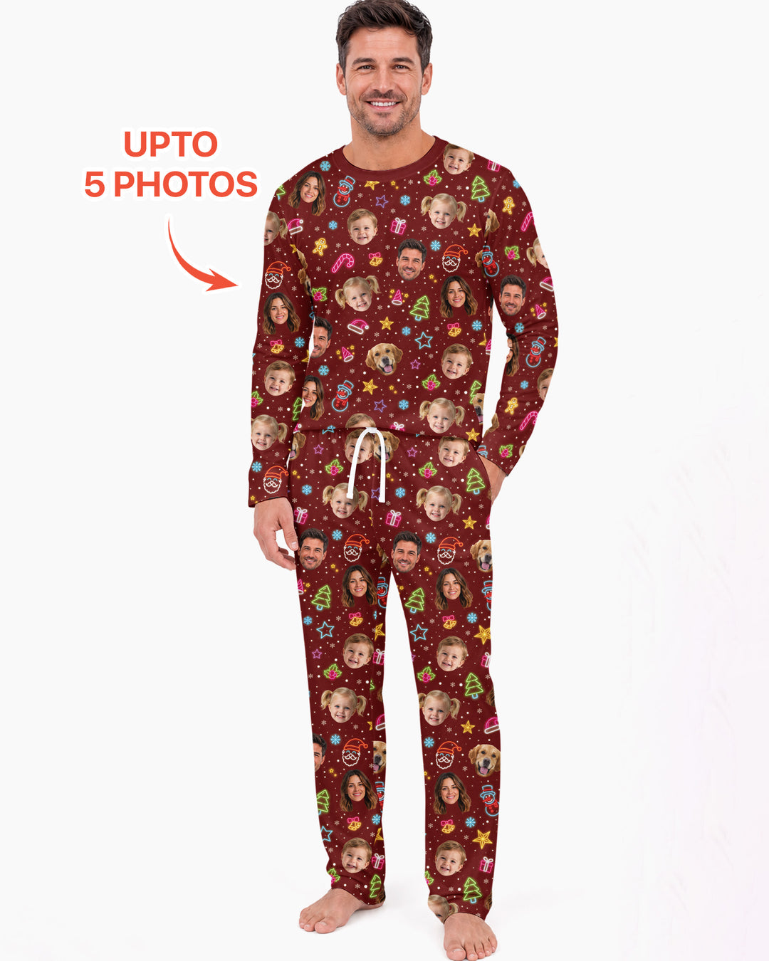 Christmas Faces Bamboo Men's Pajama Set
