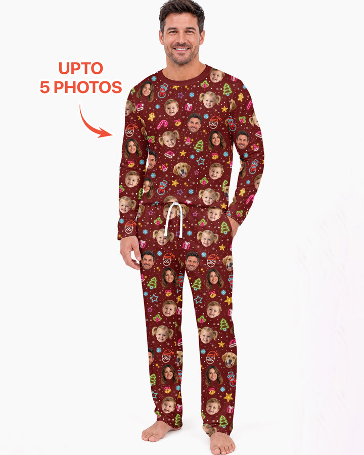 Christmas Faces Bamboo Men's Pajama Set