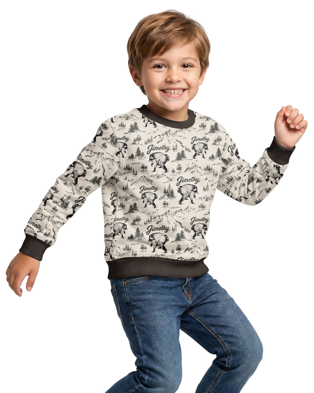 Vintage Jimothy Racoon Family Matching Bamboo Crewneck Sweatshirt
