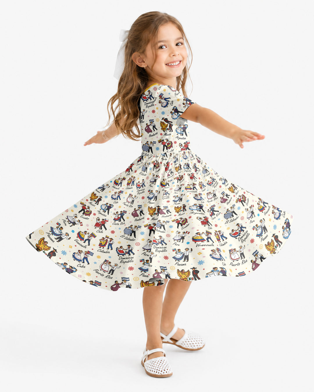 Hispanic Traditional Folkloric Dress Bamboo Twirl Dress