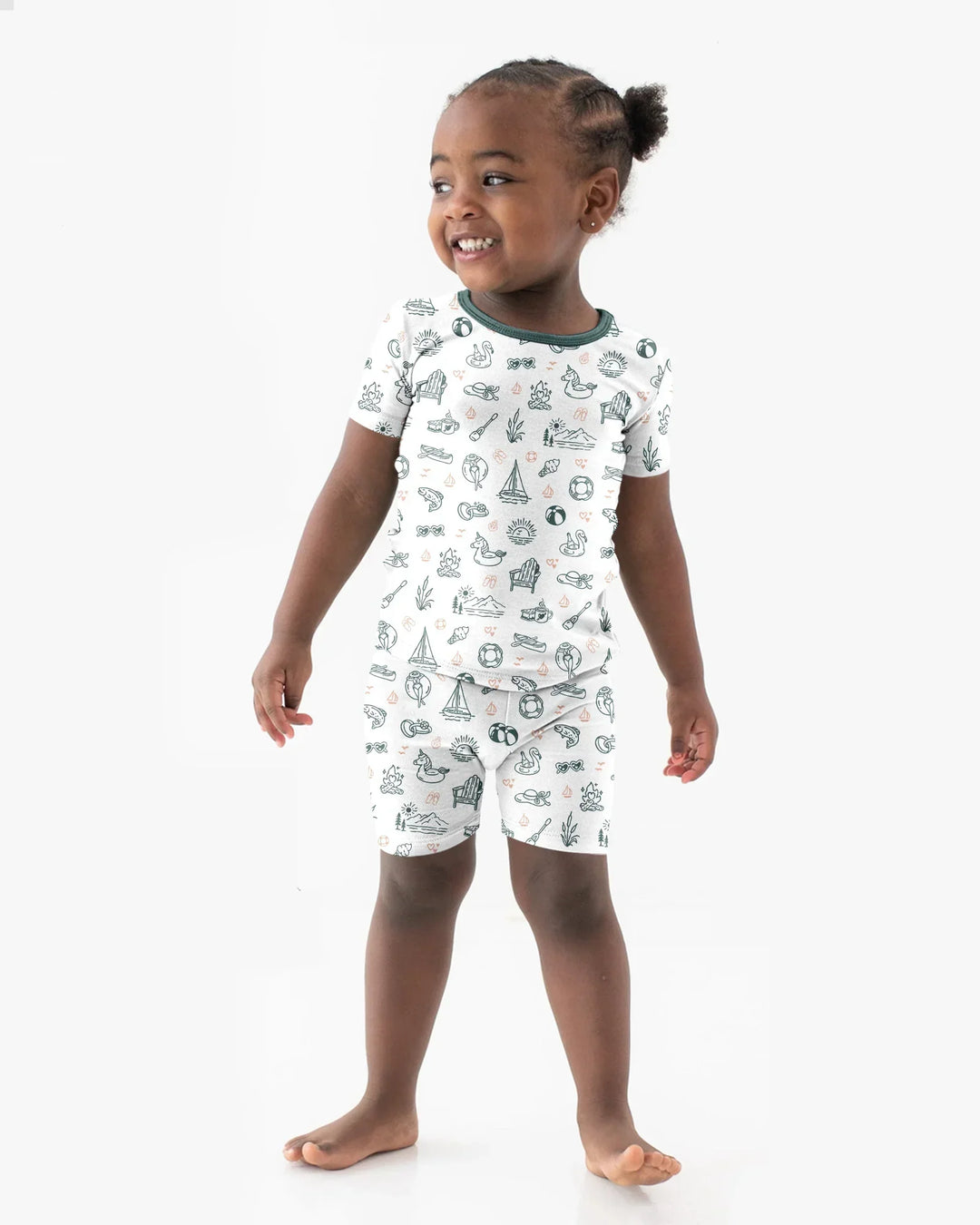Lake Vibe Bamboo Two Piece Short Sleeve Shorts Pajama Set