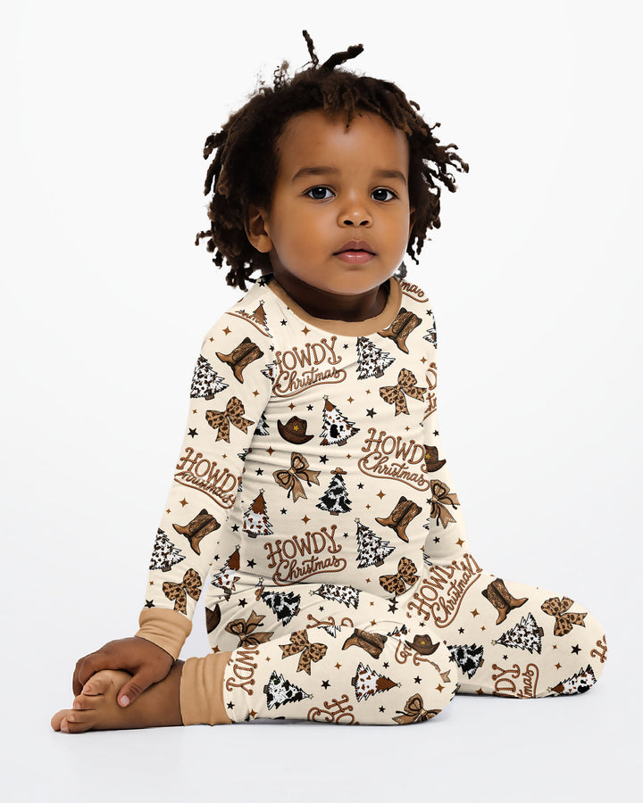 Coquette Western Howdy Christmas Bamboo Two Piece Long Sleeve Pajama Set