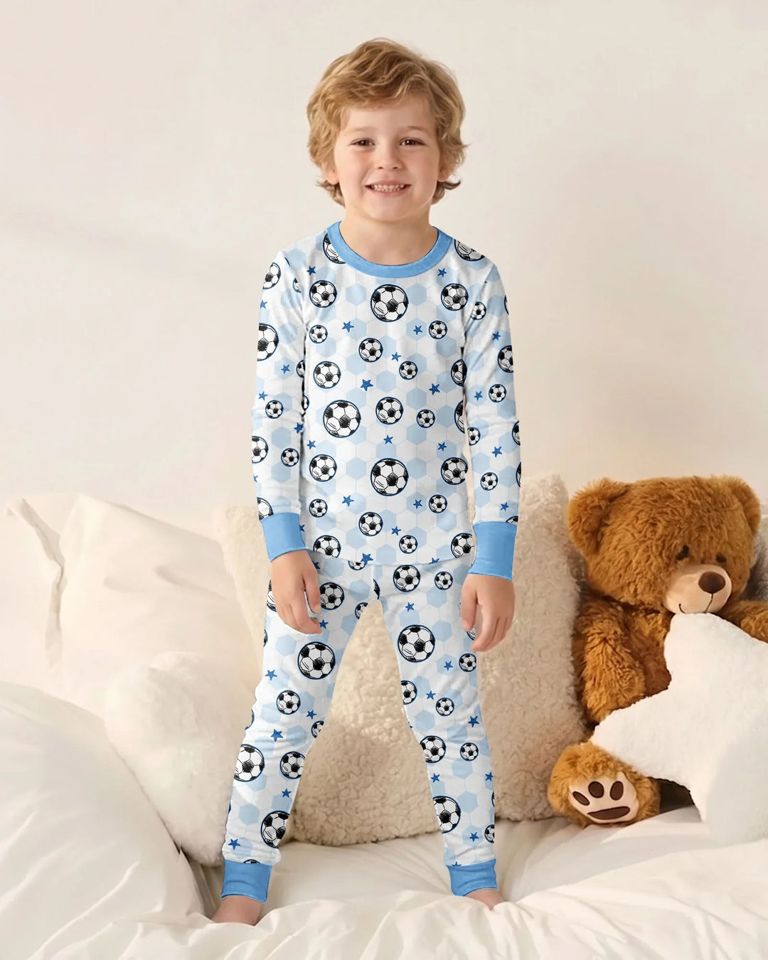Goal Squad Family Matching Bamboo Two Piece Long Sleeve Pajama Set