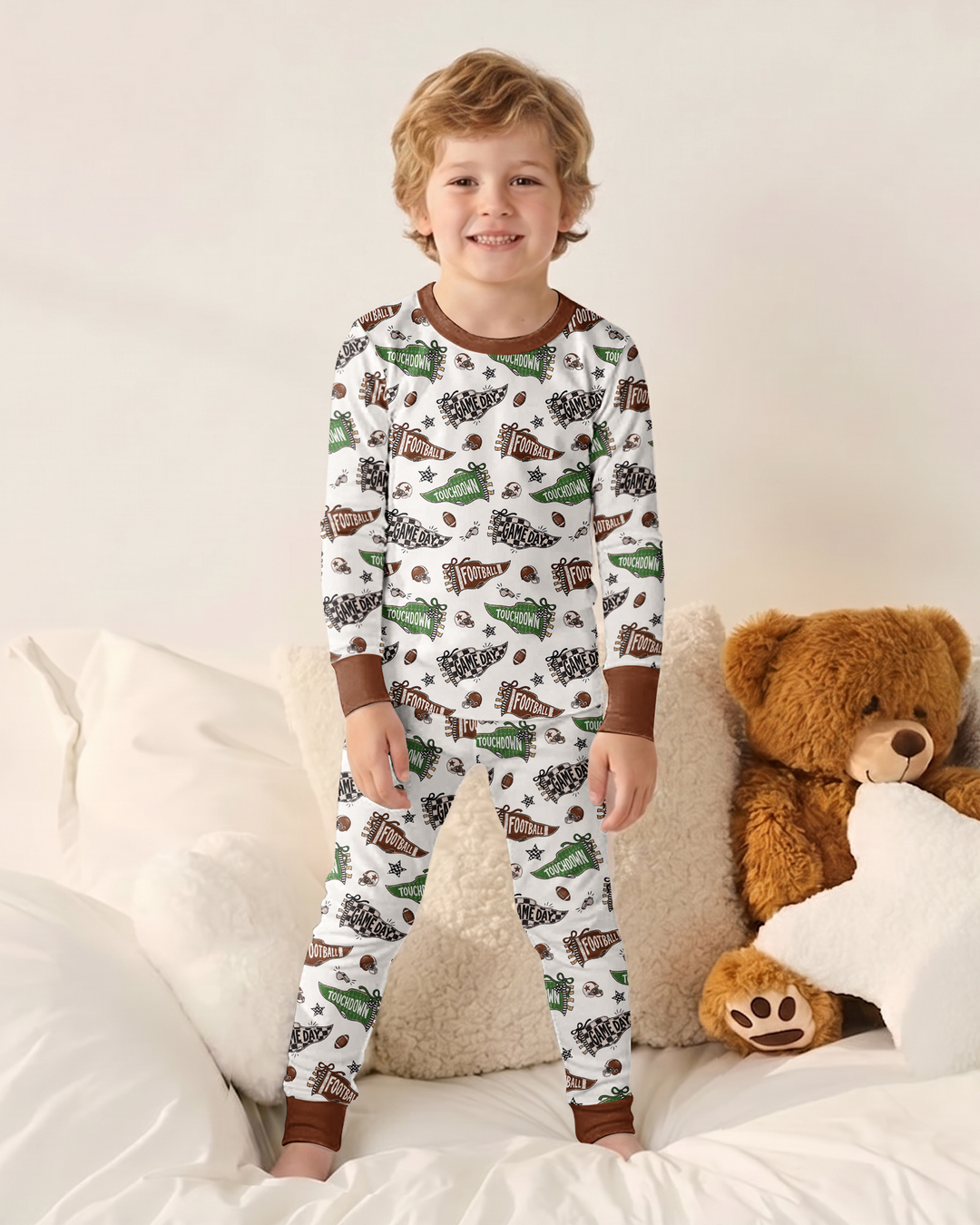 Touchdown Season Bamboo Two Piece Long Sleeve Pajama Set