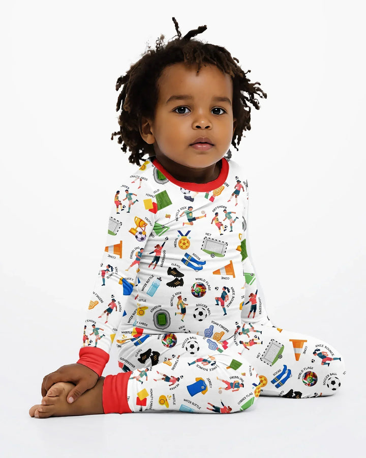 Soccer Fever All About The Game Bamboo Two Piece Long Sleeve Pajama Set