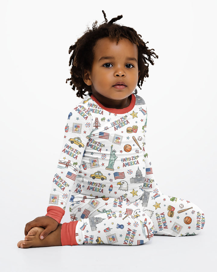 America 250 Celebration Bamboo Two Piece Long Sleeve Pajama Set