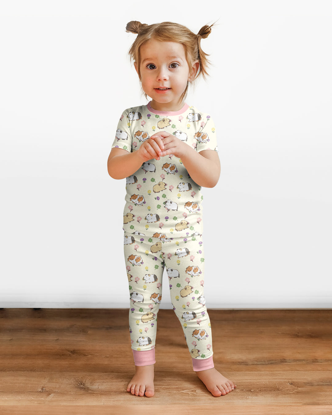 Guinea Pig Garden Bamboo Two Piece Short Sleeve Pajama Set