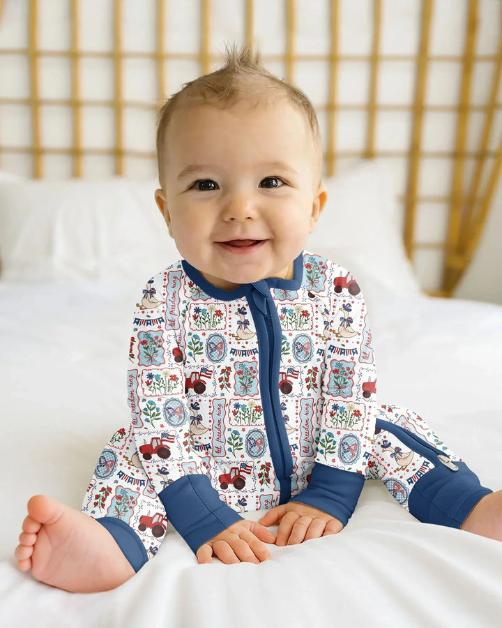 Patriotic USA Silly Goose Family Matching Bamboo Convertible Zippy