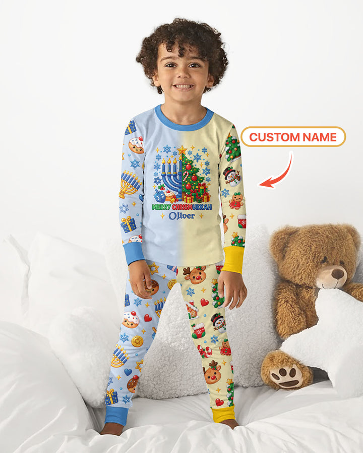 Merry Chrismukkah Bamboo Two Piece Long Sleeve Pajama Set