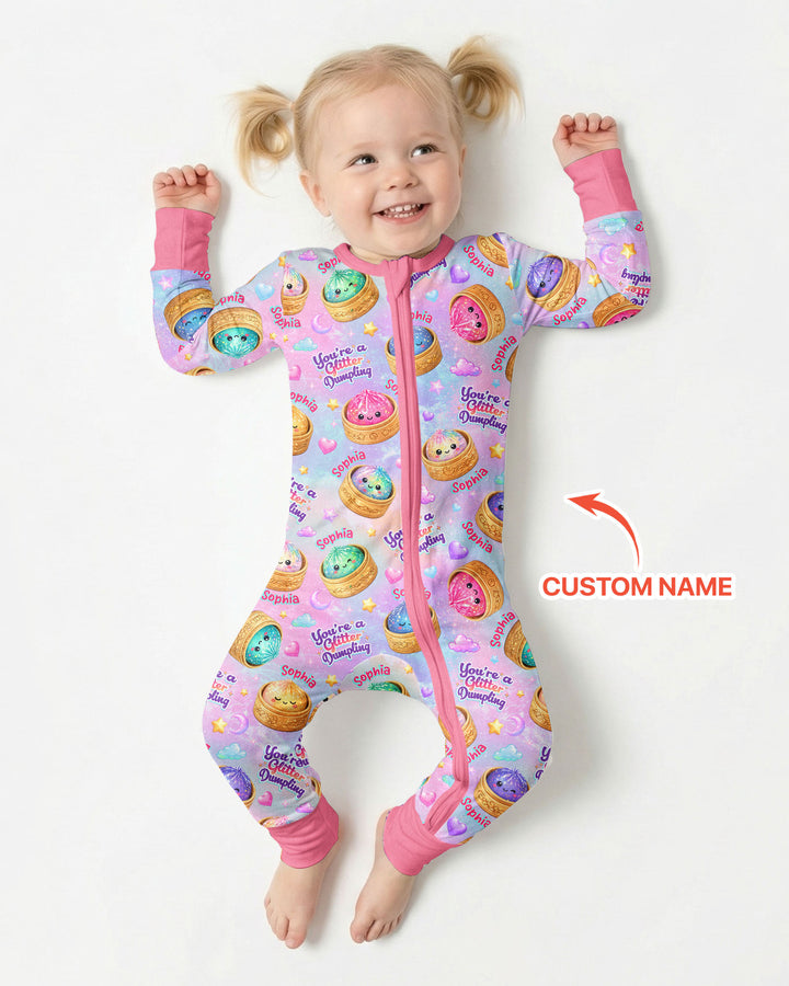 Custom Name You're A Glitter Dumpling Bamboo Convertible Zippy
