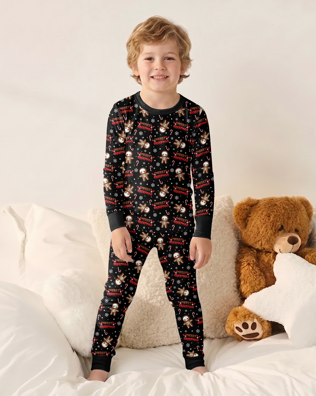 Merry Creepmas Cookies Bamboo Two Piece Long Sleeve Pajama Set