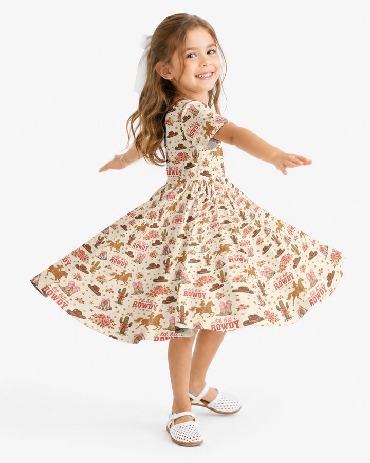 Coquette Cowgirl Lil Bit Rowdy Bamboo Twirl Dress
