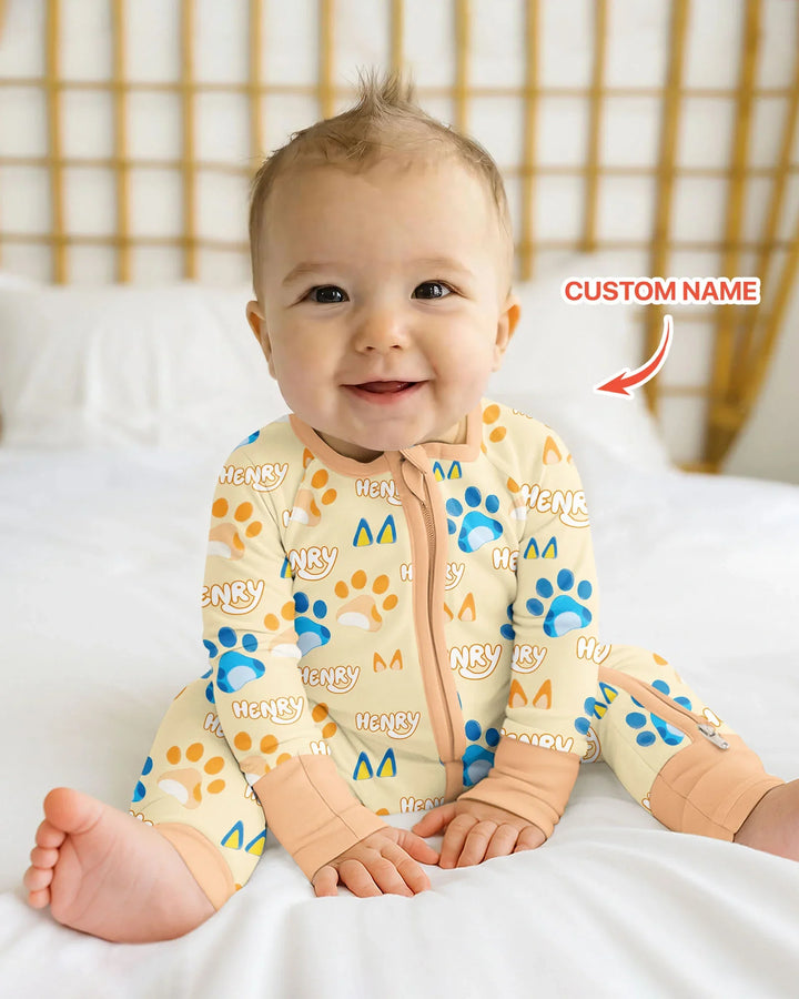 Custom Name Favourite Blue Dog Family Matching Bamboo Convertible Zippy