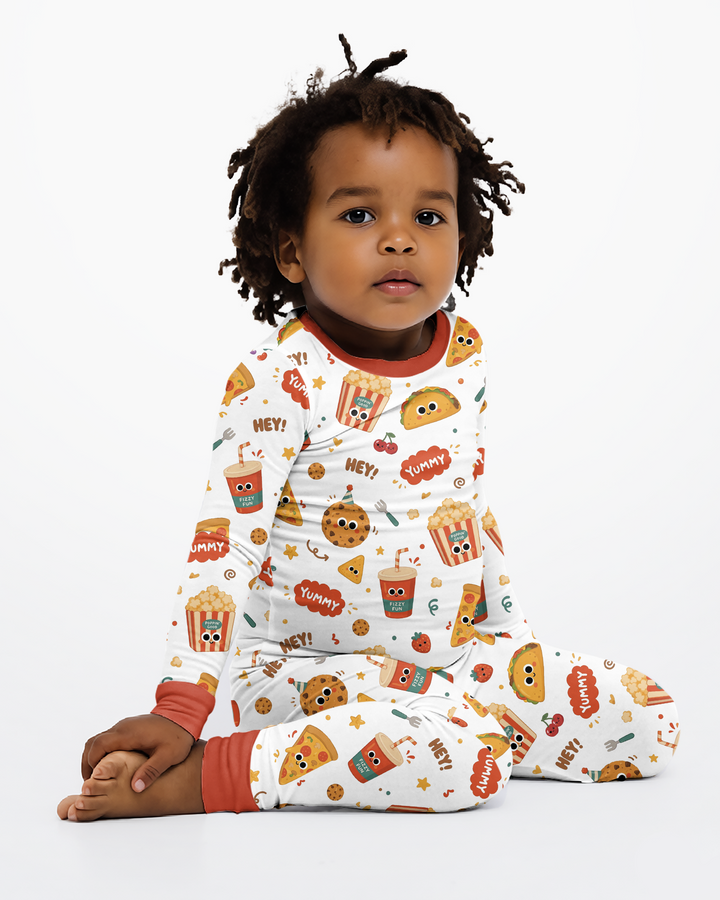 Happy Snack Bamboo Two Piece Long Sleeve Pajama Set