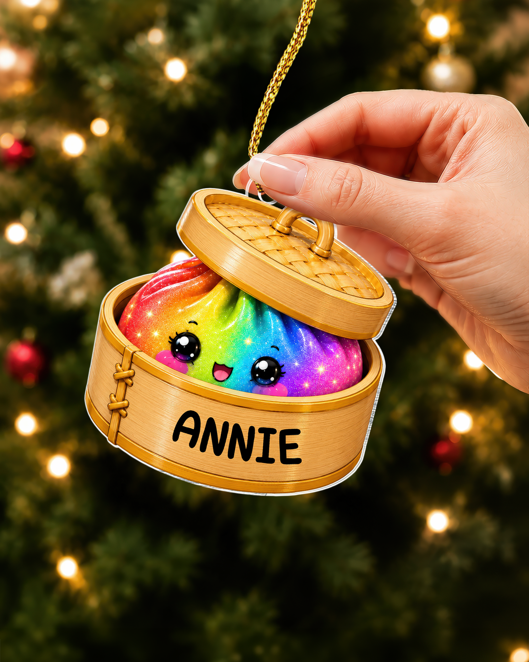 Glitter Dumpling Personalized Acrylic Ornament