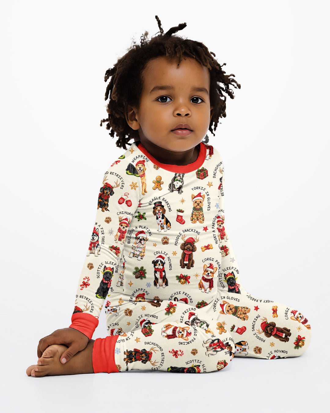 The 12 Dogs Of Christmas Bamboo Two Piece Long Sleeve Pajama Set