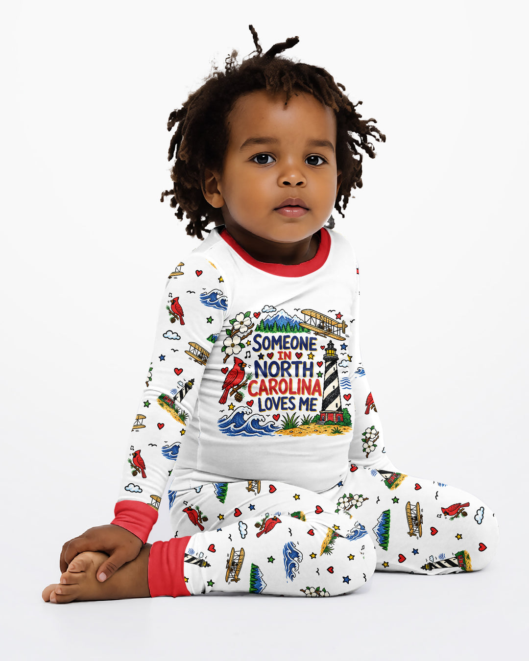 Someone in North Carolina Loves Me Bamboo Two Piece Long Sleeve Pajama Set
