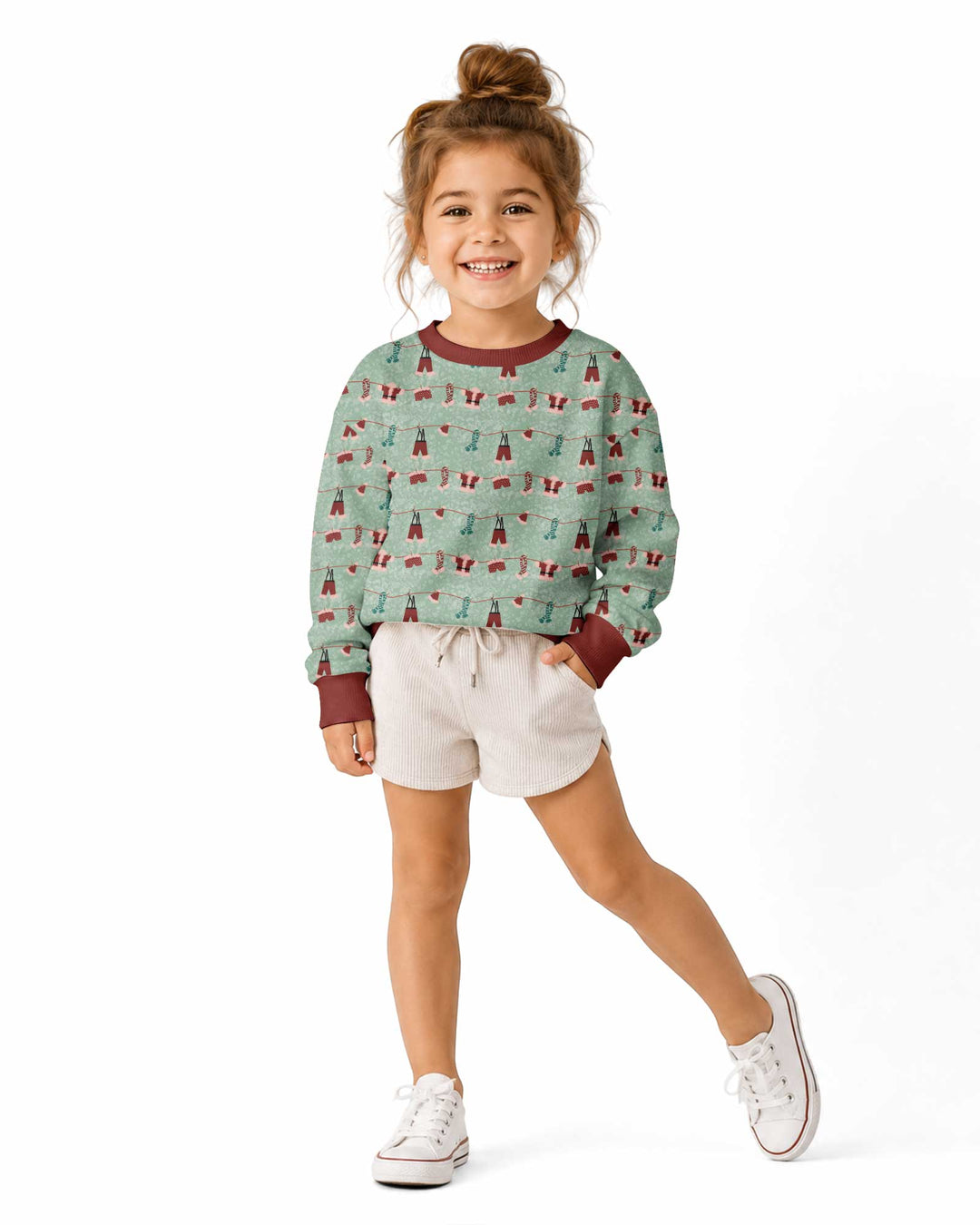 Santa In The Snow Bamboo Crewneck Sweatshirt