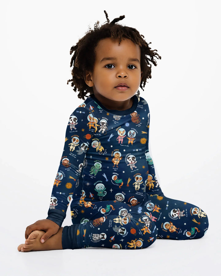 Animal Astronauts Bamboo Two Piece Long Sleeve Pajama Set