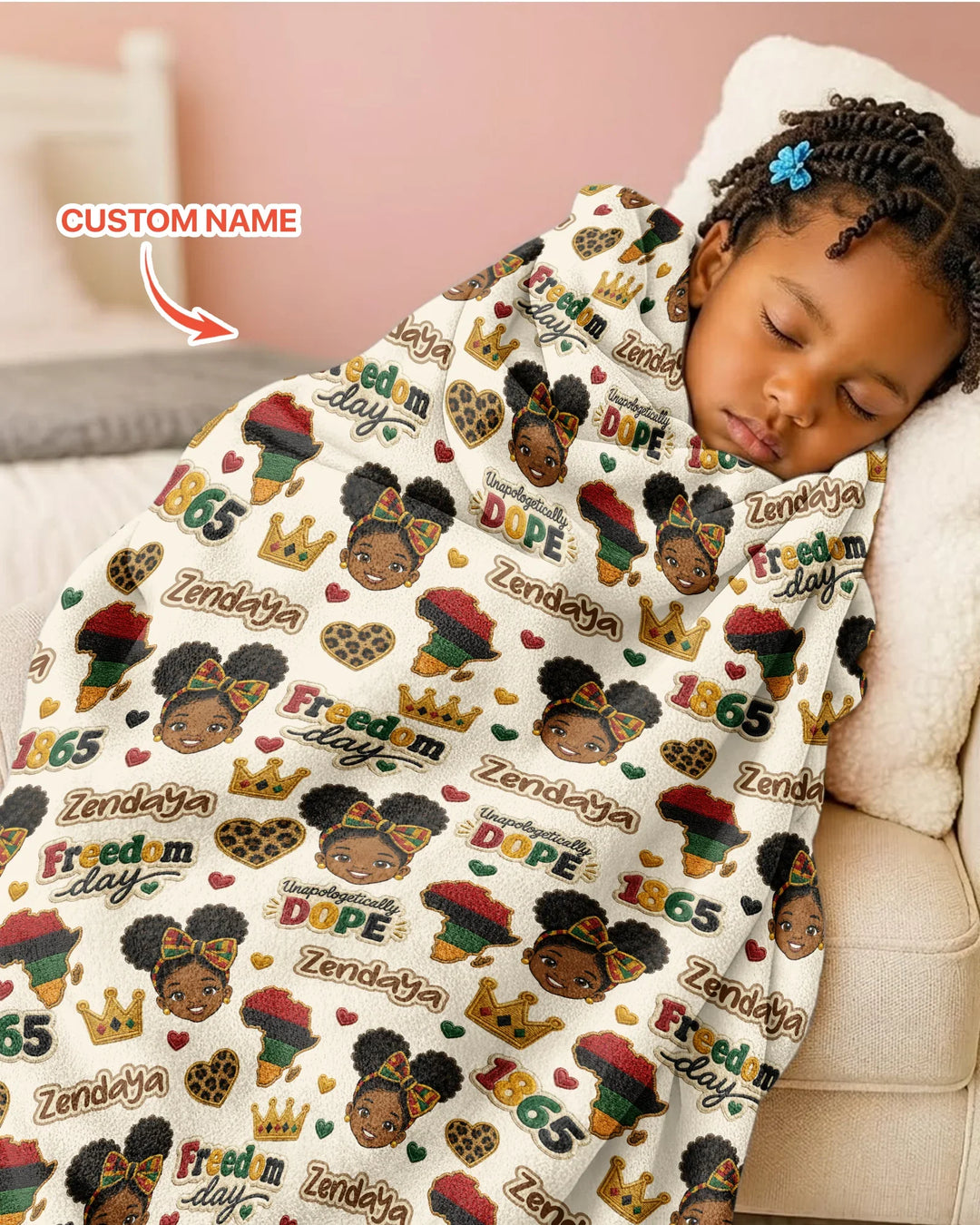 Custom Name Juneteenth Unapologetically Dope Bamboo Blanket