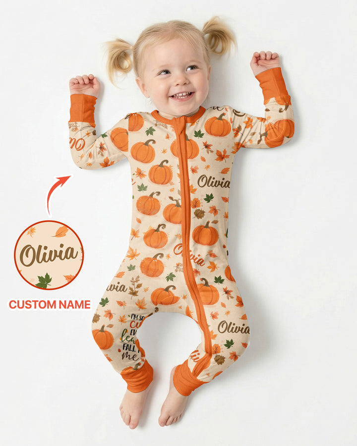 Custom Name I'm So Cute Even Leaves Fall for Me Bamboo Convertible Zippy