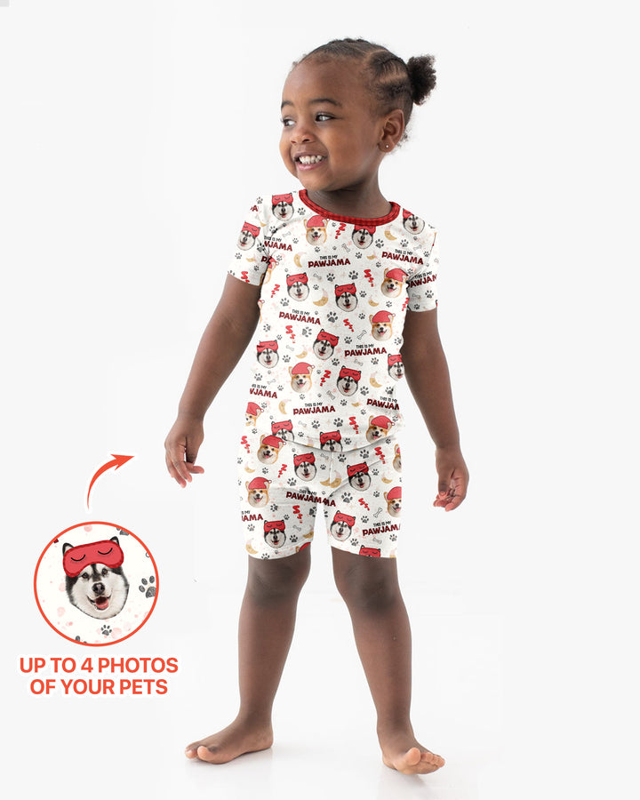 Custom Pet Photo This Is My Pawjama Bamboo Two Piece Short Sleeve Shorts Pajama Set