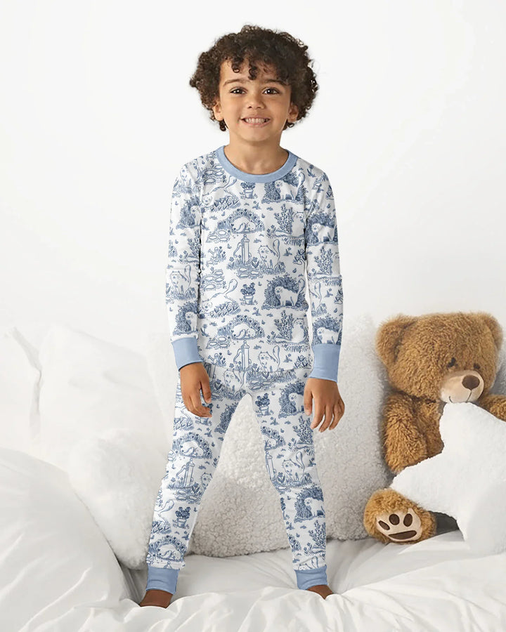 Toile Cats Bamboo Two Piece Long Sleeve Pajama Set
