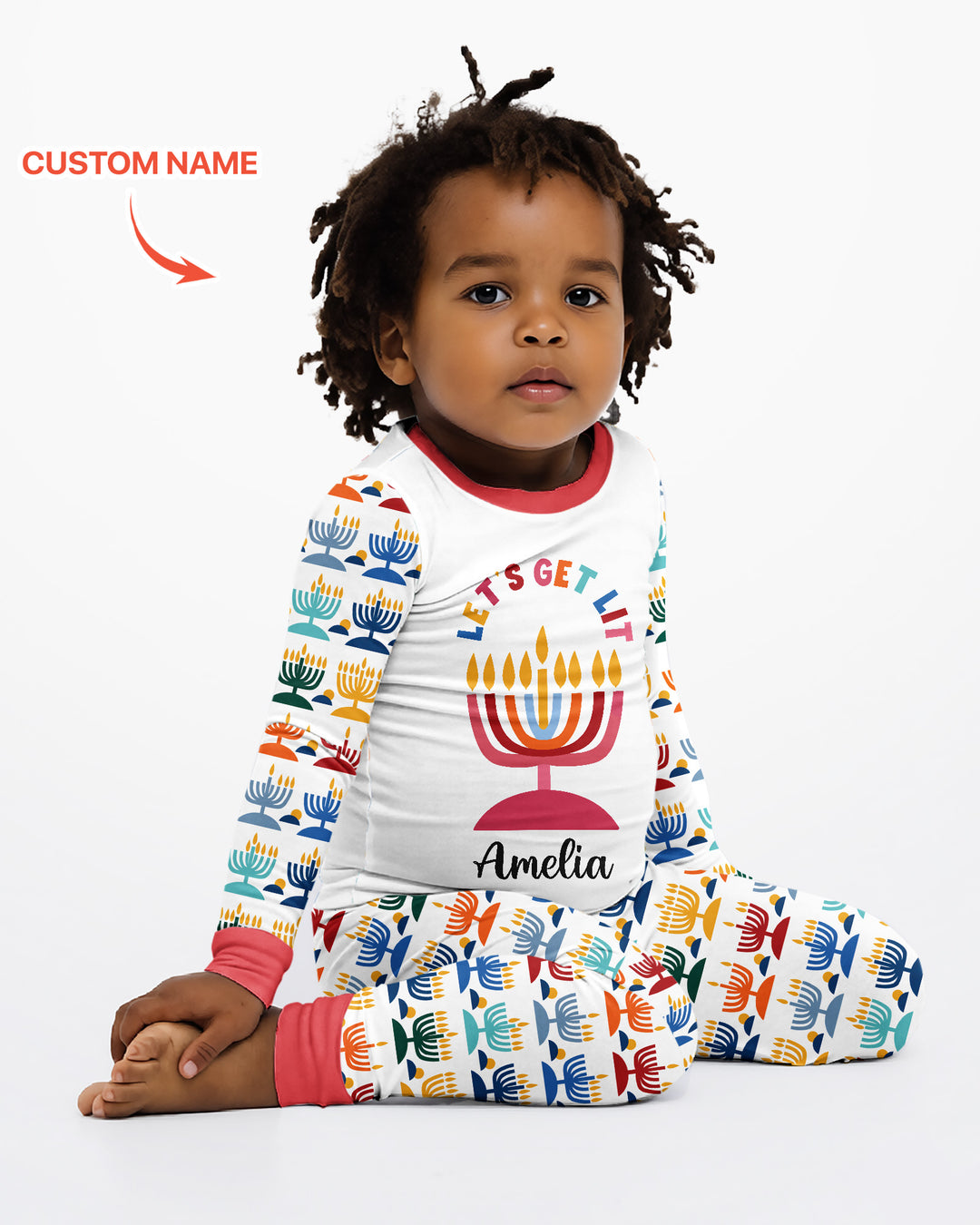 Let's Get Lit Hanukkah Bamboo Two Piece Long Sleeve Pajama Set