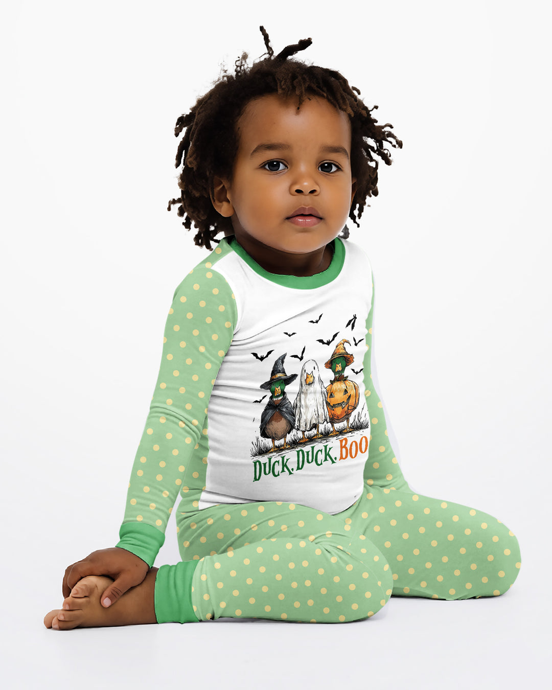 Duck Duck Boo Bamboo Two Piece Long Sleeve Pajama Set