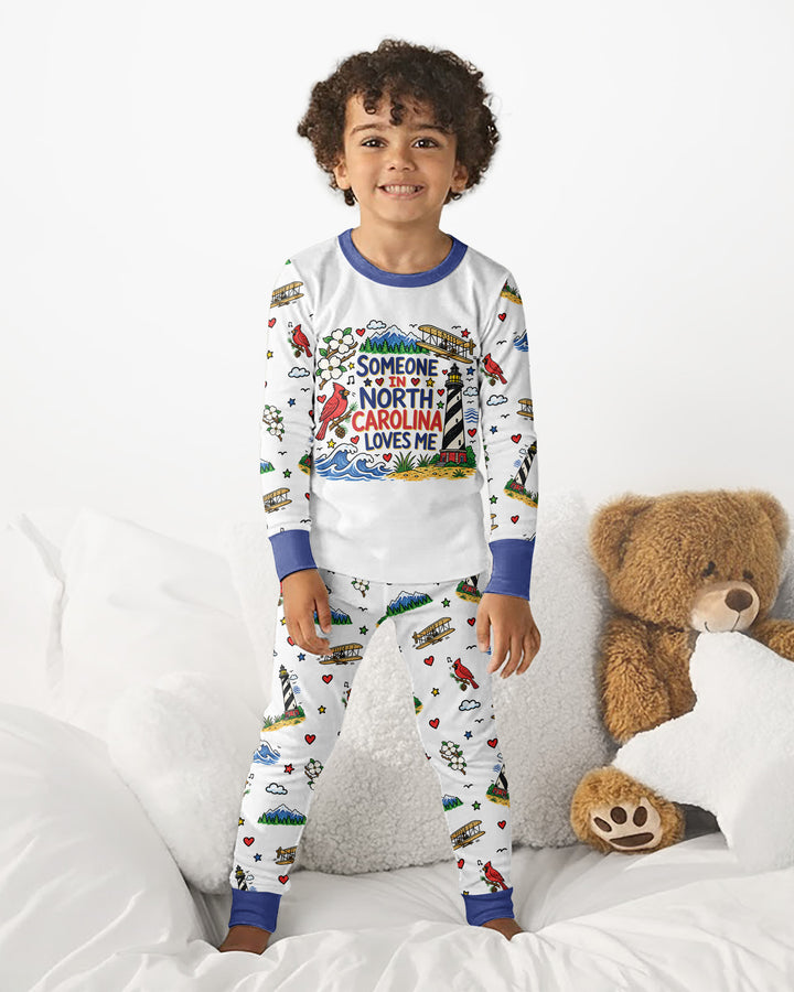 Someone in North Carolina Loves Me Bamboo Two Piece Long Sleeve Pajama Set