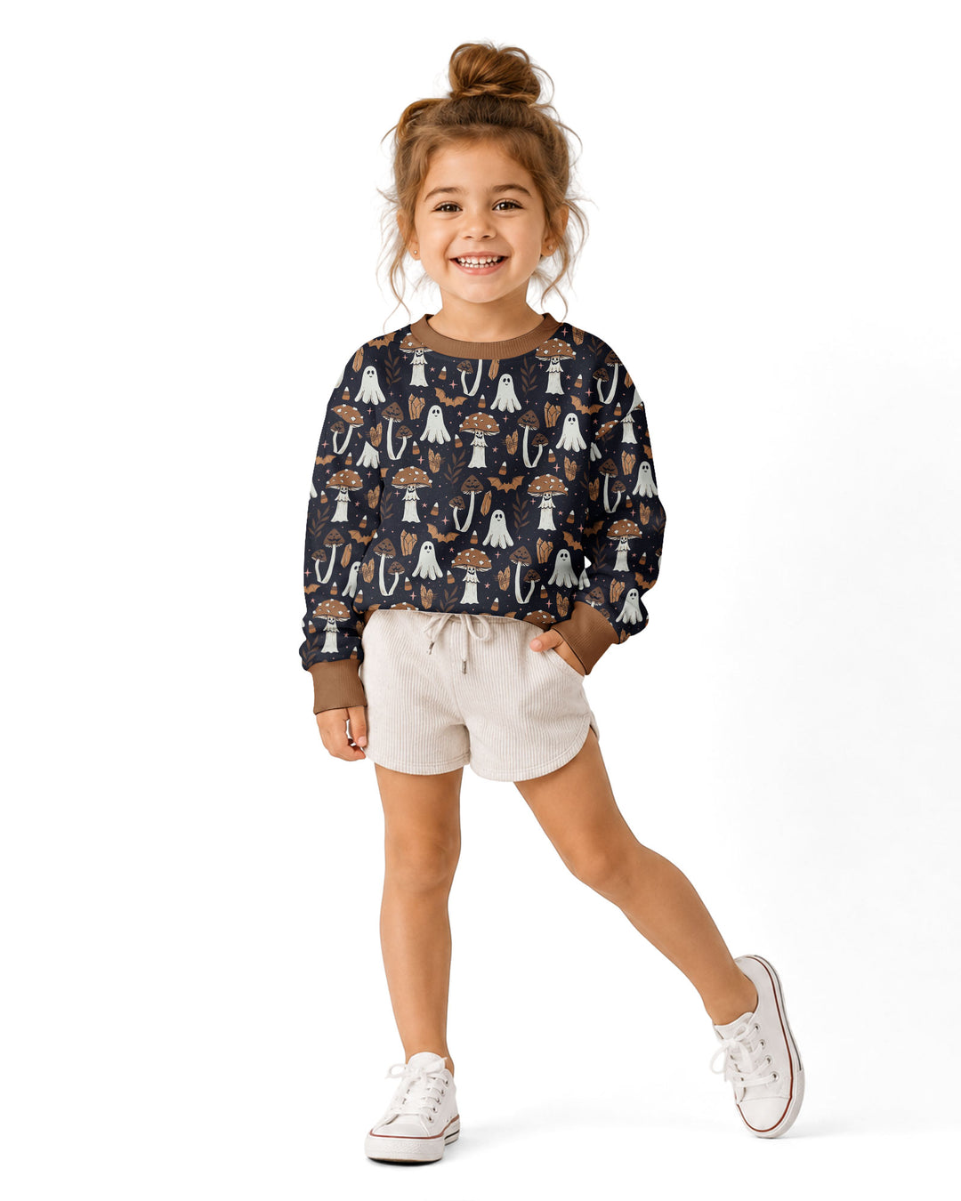 Retro Halloween Whimsy Bamboo Crewneck Sweatshirt
