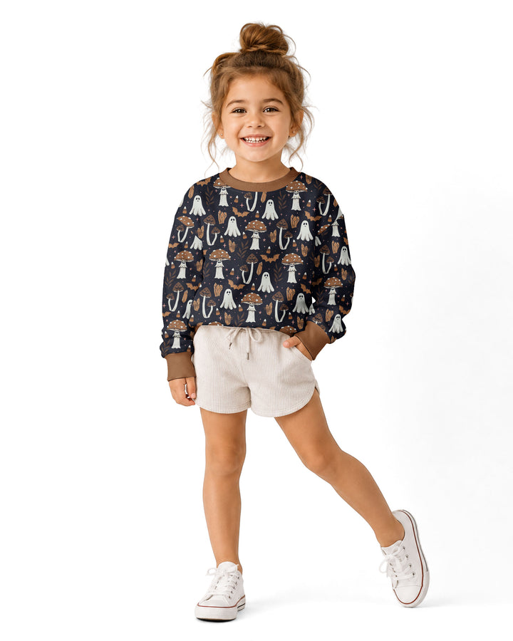 Retro Halloween Whimsy Bamboo Crewneck Sweatshirt