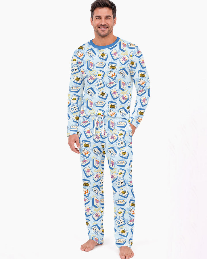 Hanukkah Mahjong Club Bamboo Men's Pajama Set