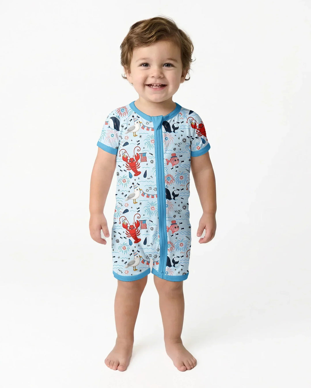 Celebrate 4th of July Family Matching Bamboo Shorty Zippy