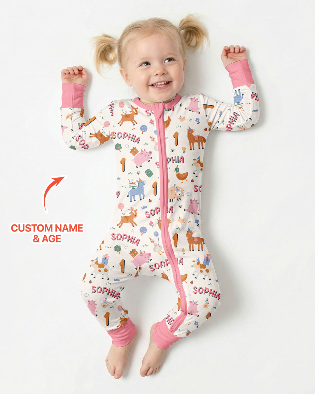 Personalized Farm Animals Birthday Bamboo Convertible Zippy