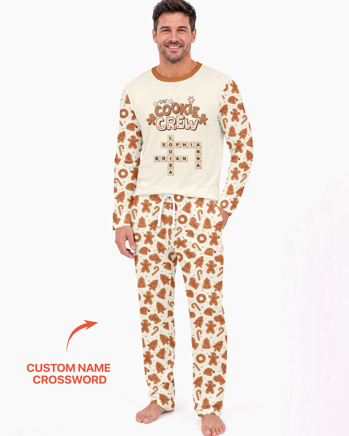 Custom Crossword Cookie Crew Bamboo Men's Pajama Set
