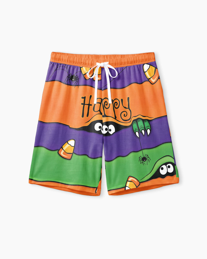 Happy Halloween Bamboo Men Short Sleeve Short Pajama Set