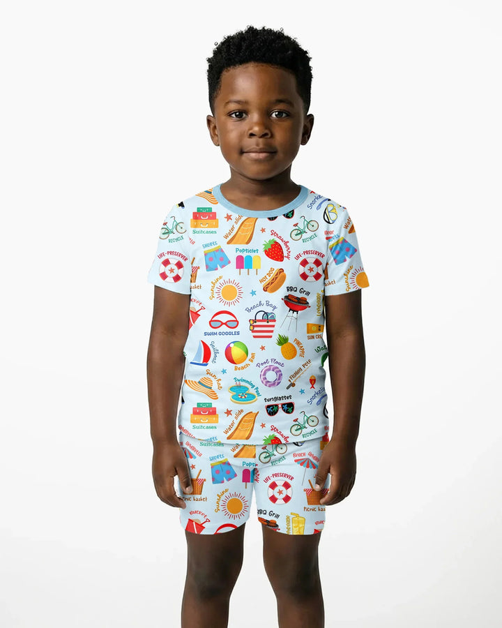 Love Summer Bamboo Two Piece Short Sleeve Shorts Pajama Set