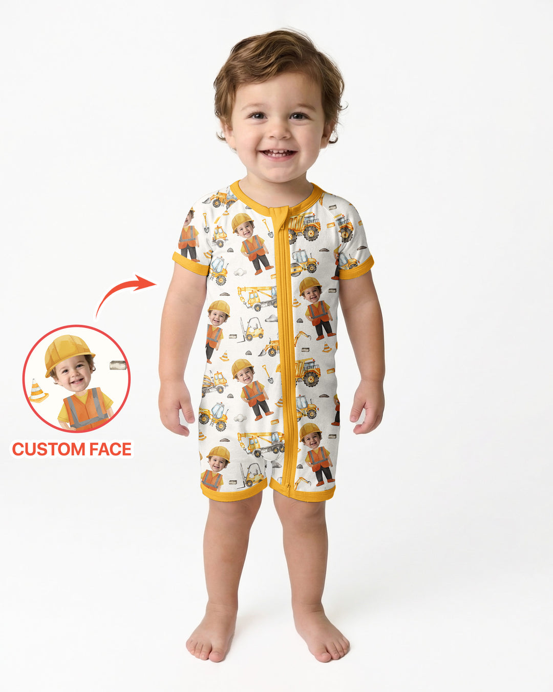 Custom Photo Little Builder  Bamboo Shorty Zippy