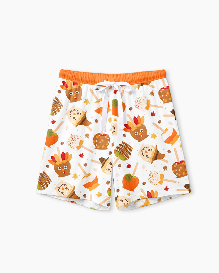 Fall Caramel Apple Family Matching Bamboo Women Short Sleeve Short Pajama Set