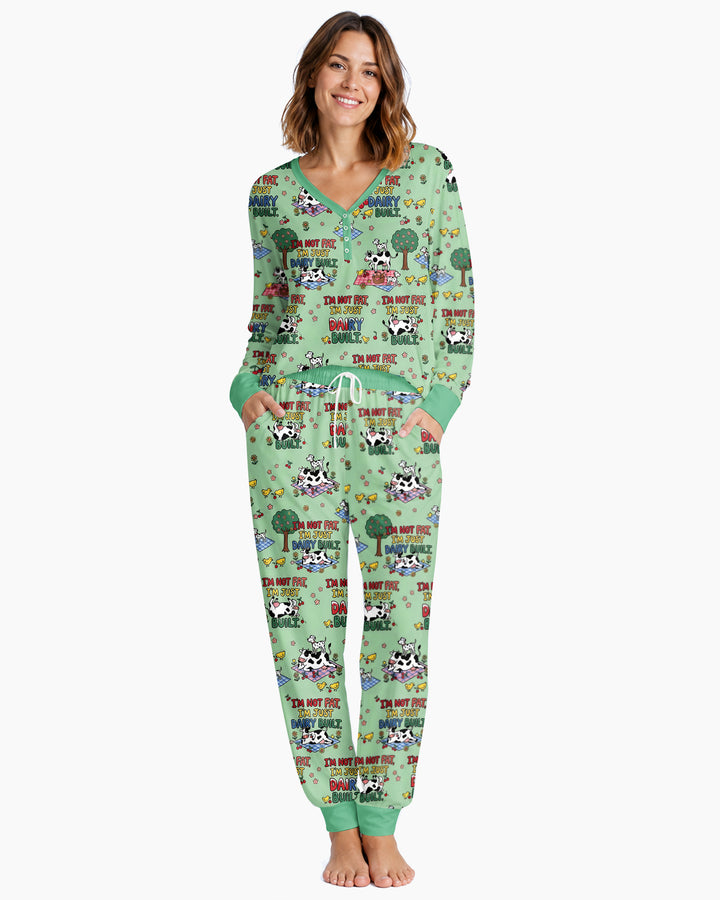 I'm Not Fat I'm Just Dairy Built Bamboo Women Pajama Set