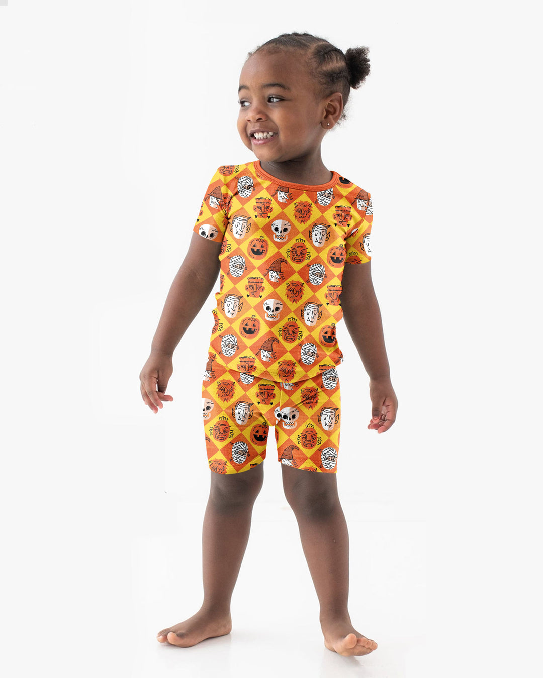 Monster Mix Bamboo Two Piece Short Sleeve Shorts Pajama Set