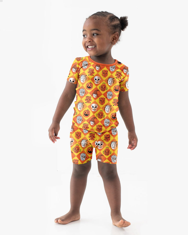 Monster Mix Bamboo Two Piece Short Sleeve Shorts Pajama Set
