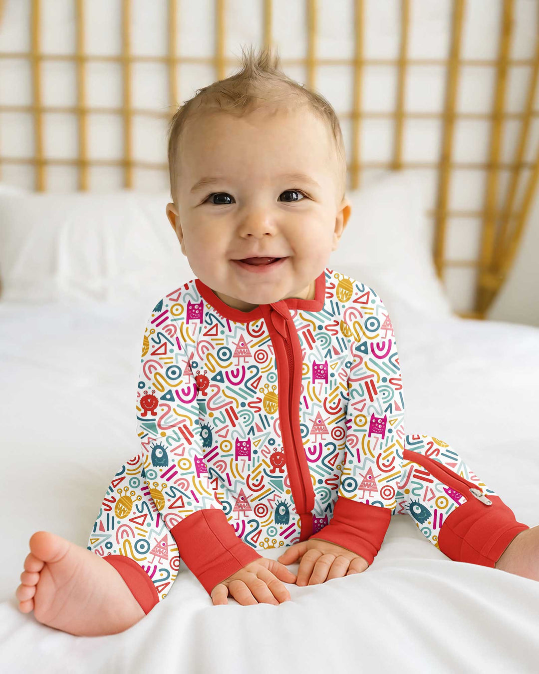 Rainbow Monster Party Bamboo Convertible Zippy