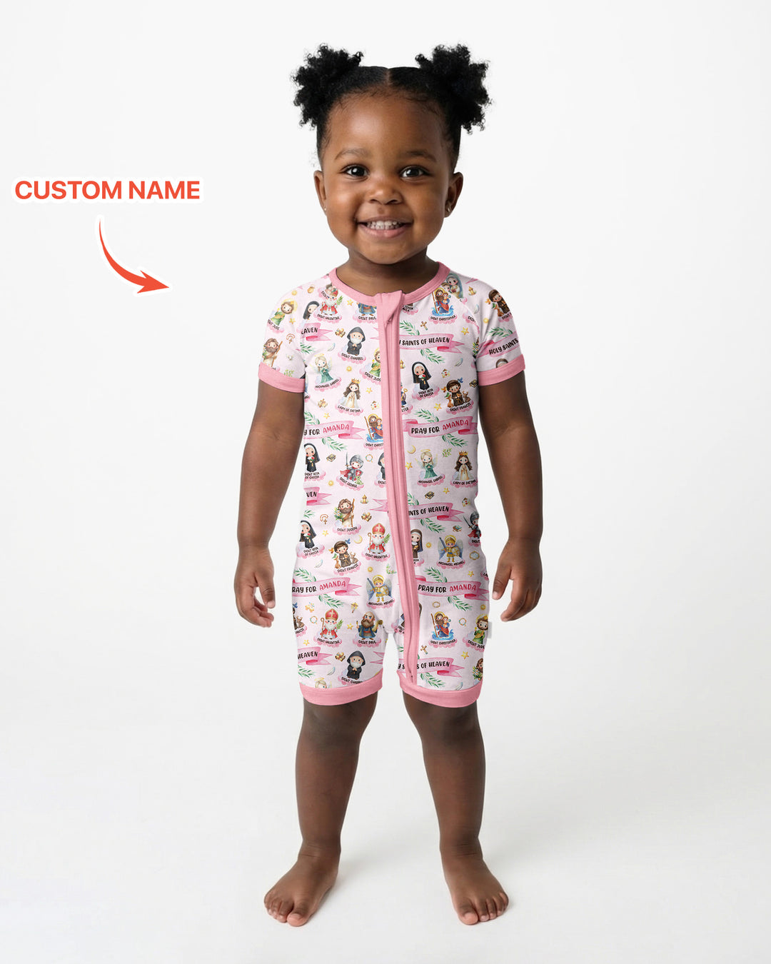 Holy Saints of Heaven Custom Name Bamboo Shorty Zippy