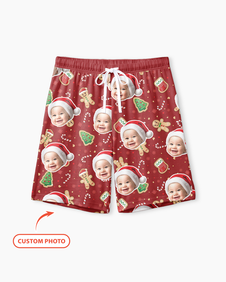 Custom Photo Funny Family Bamboo Men Short Sleeve Short Pajama Set