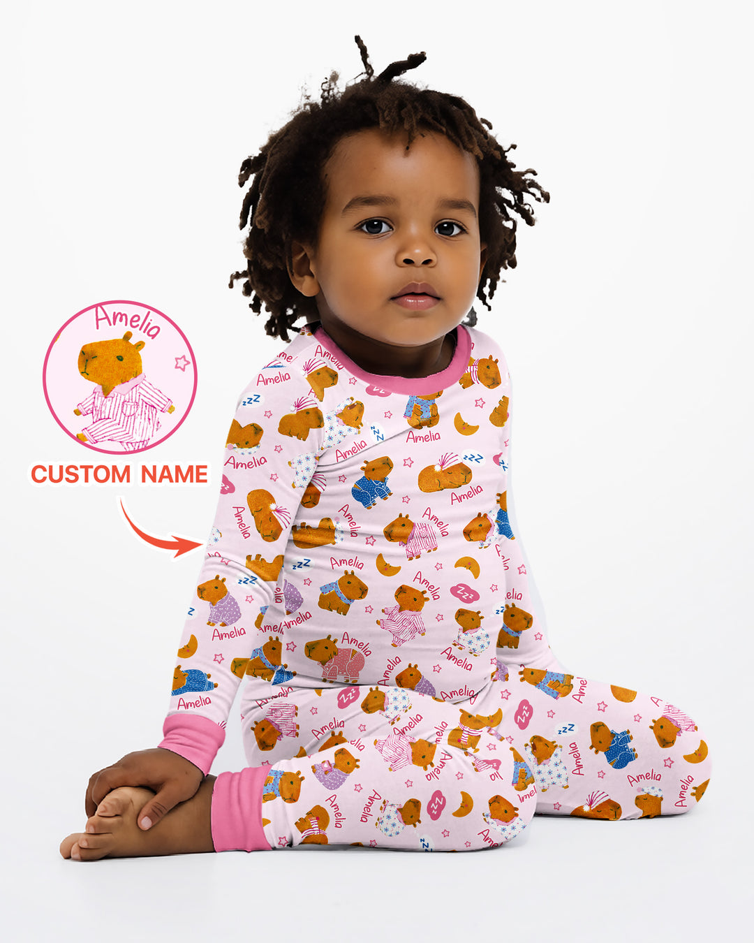 Cozy Capybara Dreams Bamboo Two Piece Long Sleeve Pajama Set