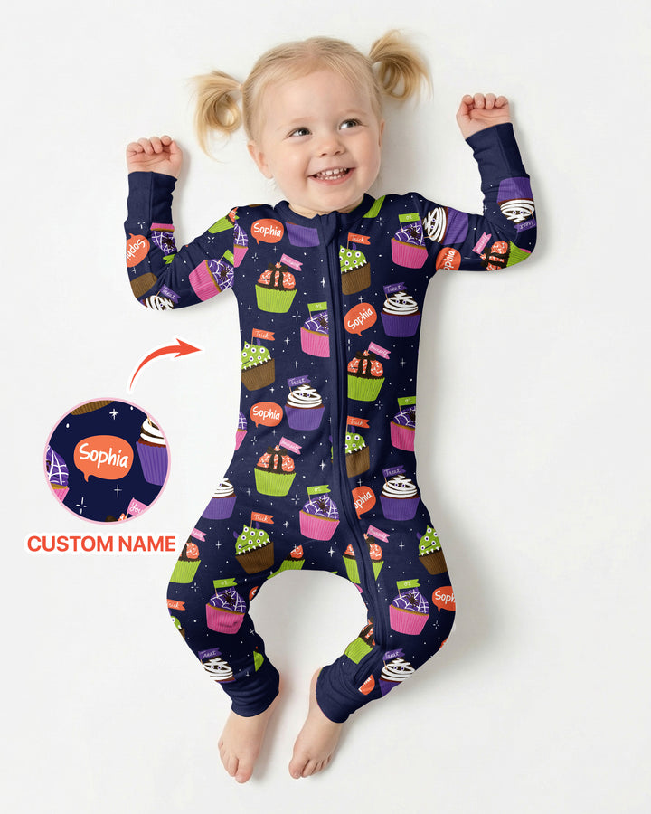 Custom Name Spooly Cupcake  Bamboo Convertible Zippy